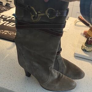 Coach Brown Suede Heeled Boots